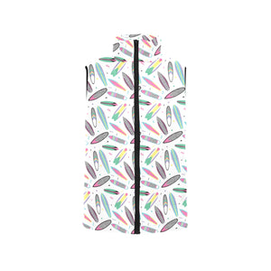 Surfboard Pattern Print Design 04 Women's Padded Vest