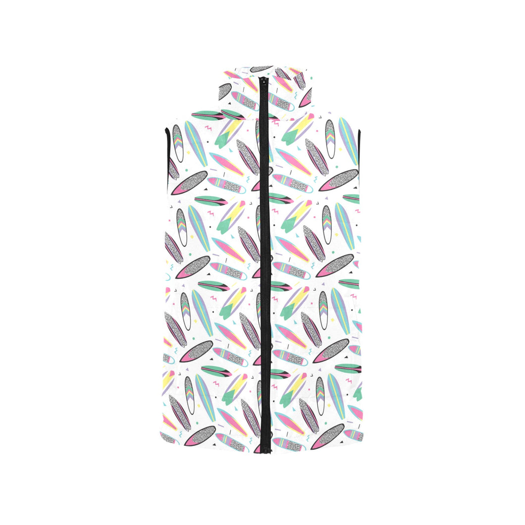 Surfboard Pattern Print Design 04 Women's Padded Vest