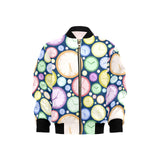 Colorful clock background Kids' Boys' Girls' Bomber Jacket
