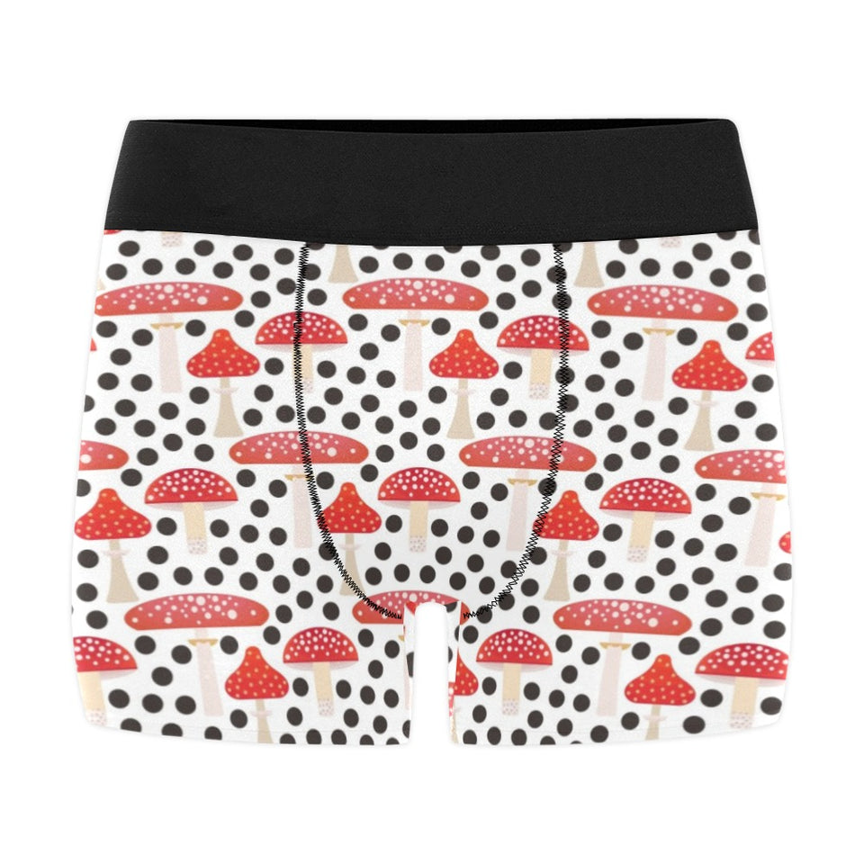 Red mushroom dot pattern Men's All Over Print Boxer Briefs Men's Underwear