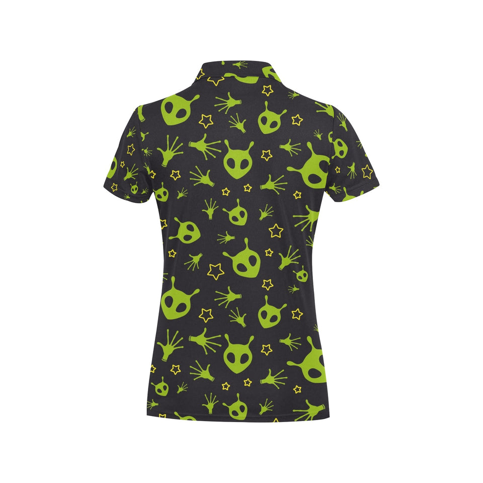 Alien Pattern Print Design 02 Women's All Over Print Polo Shirt