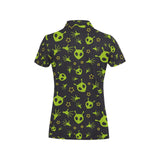 Alien Pattern Print Design 02 Women's All Over Print Polo Shirt