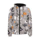 Halloween design pattern Men's Padded Hooded Jacket