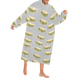 Sandwich Pattern Print Design 05 Blanket Robe with Sleeves