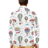 Hot air balloon pattern Men's Long Sleeve Polo Shirt