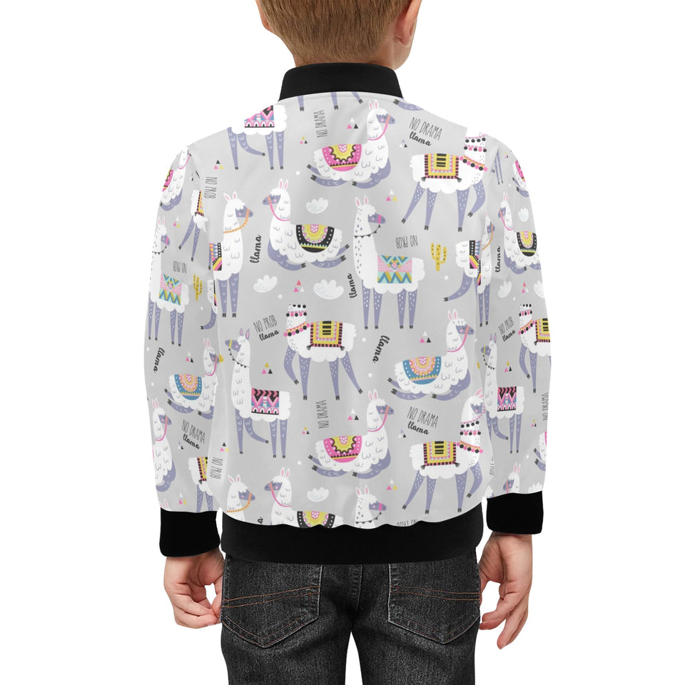 Cute Llama Alpaca pattern Kids' Boys' Girls' Bomber Jacket