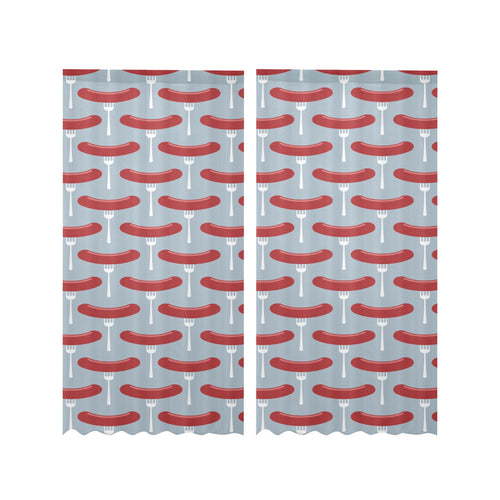 Sausage Pattern Print Design 02 Gauze Curtain