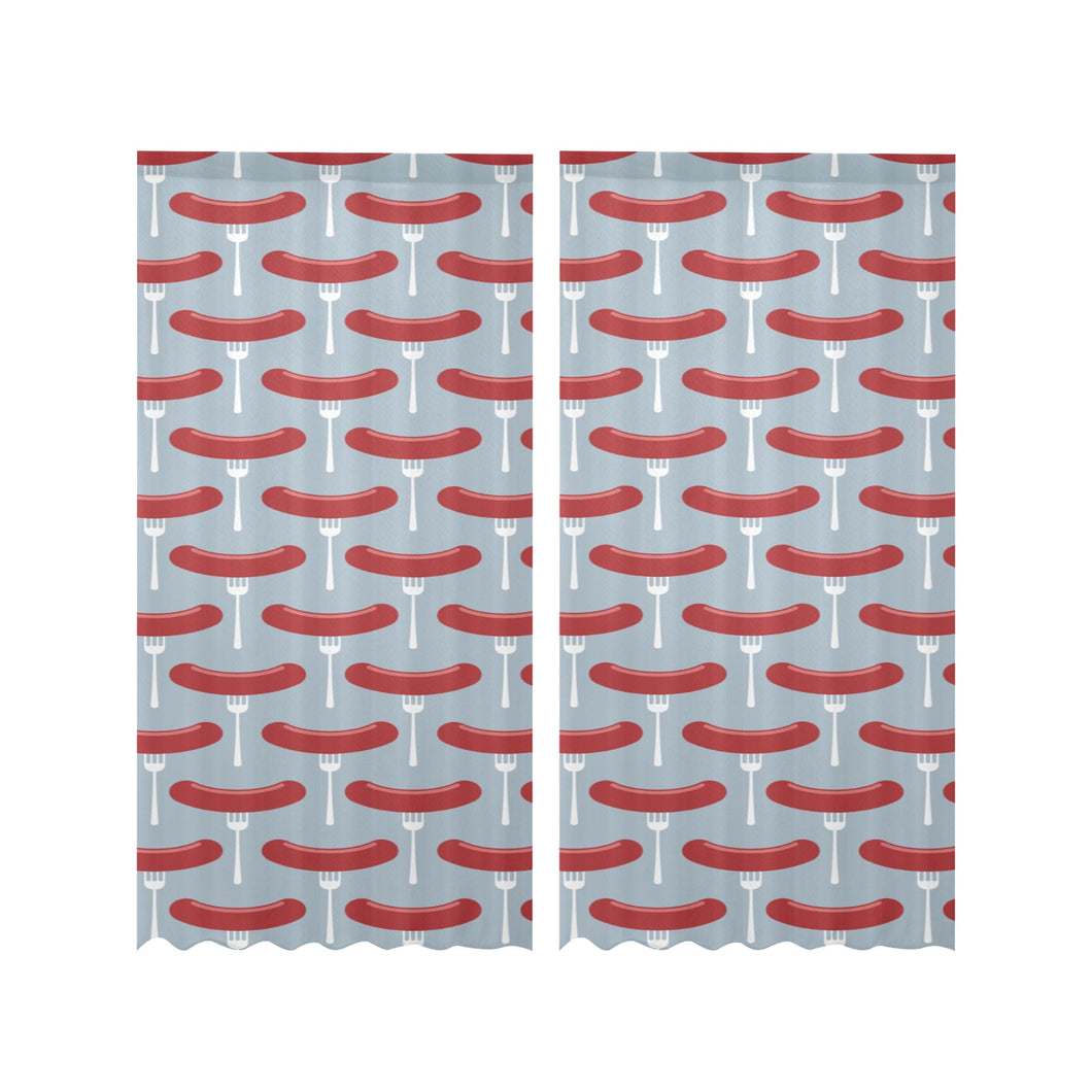 Sausage Pattern Print Design 02 Gauze Curtain