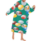 Billiard Ball Pattern Print Design 01 Blanket Robe with Sleeves