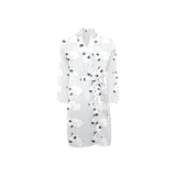 Bull Terrier Pattern Print Design 01 Men's Long Sleeve Belted Night Robe