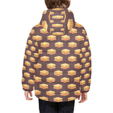 Sandwich Pattern Print Design 04 Kids' Boys' Girls' Padded Hooded Jacket