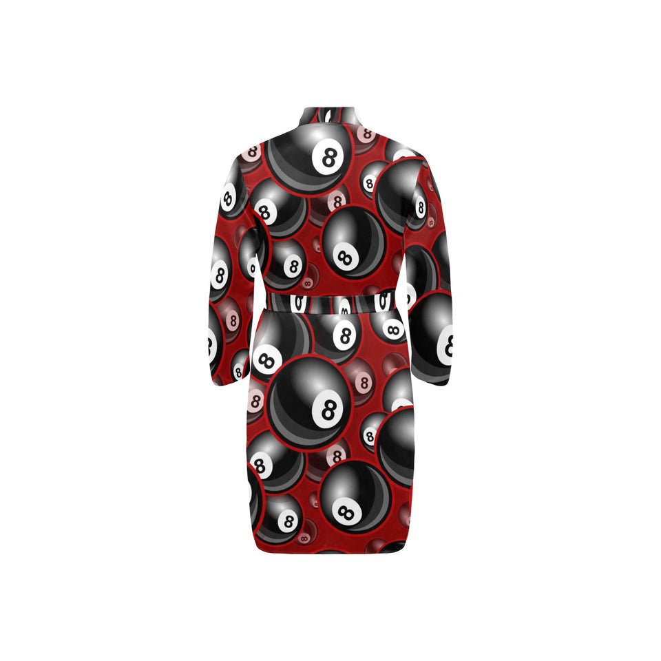 Billiard Ball Pattern Print Design 05 Men's Long Sleeve Belted Night Robe
