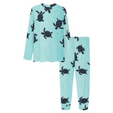 Sea turtle with blue ocean backgroud Women's All Over Print Pajama Set