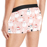 Cute snowman christmas tree snowpink background Men's All Over Print Boxer Briefs Men's Underwear