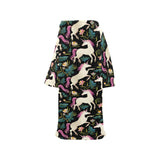 Unicorns forest background Blanket Robe with Sleeves