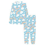 Cute rainbow clound star pattern blue background Women's All Over Print Pajama Set