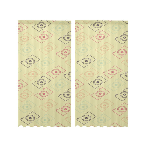 Camera Pattern Print Design 01 Gauze Curtain
