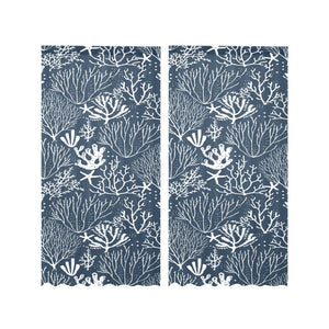Coral Reef Pattern Print Design 05 Gauze Curtain