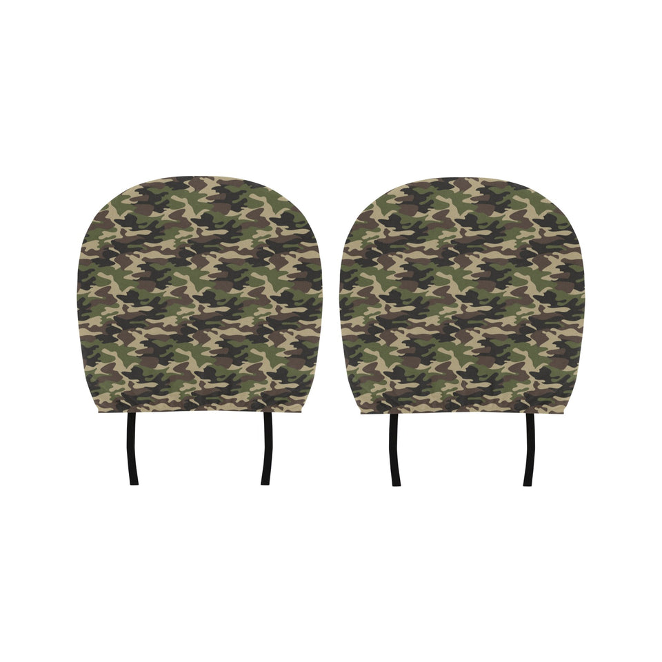 Dark Green camouflage pattern Car Headrest Cover
