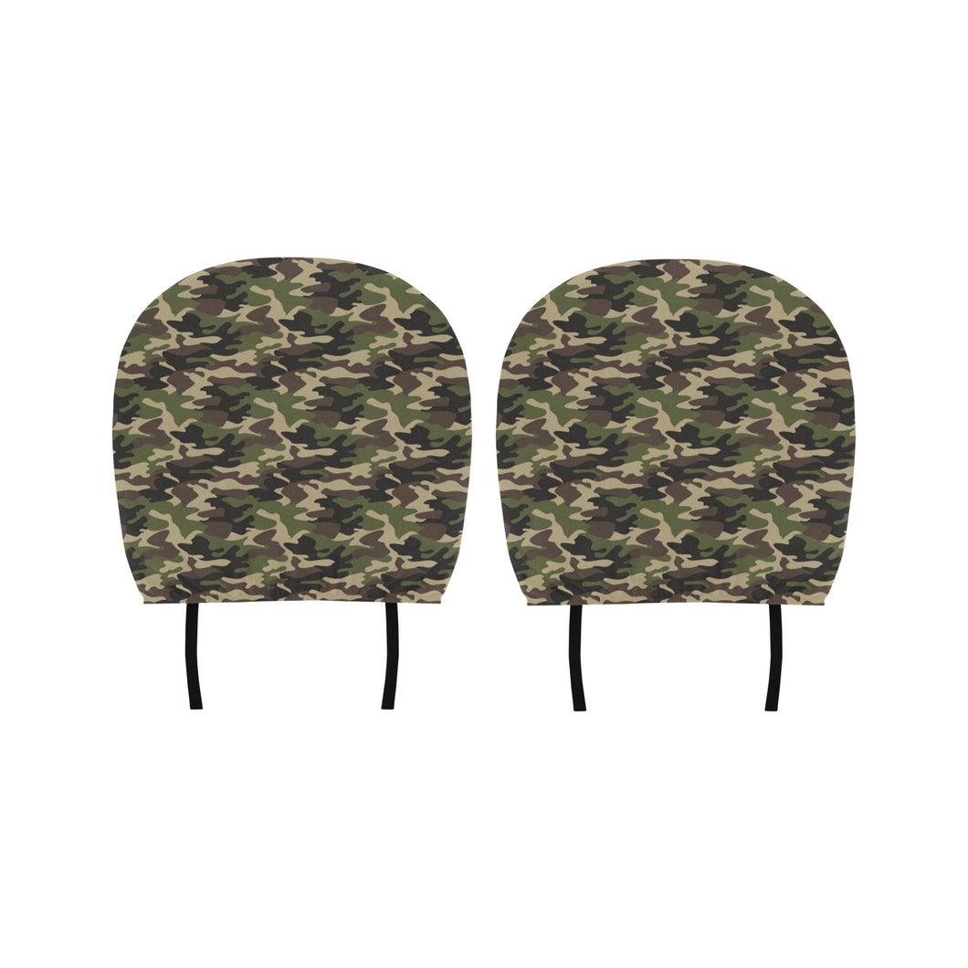 Dark Green camouflage pattern Car Headrest Cover