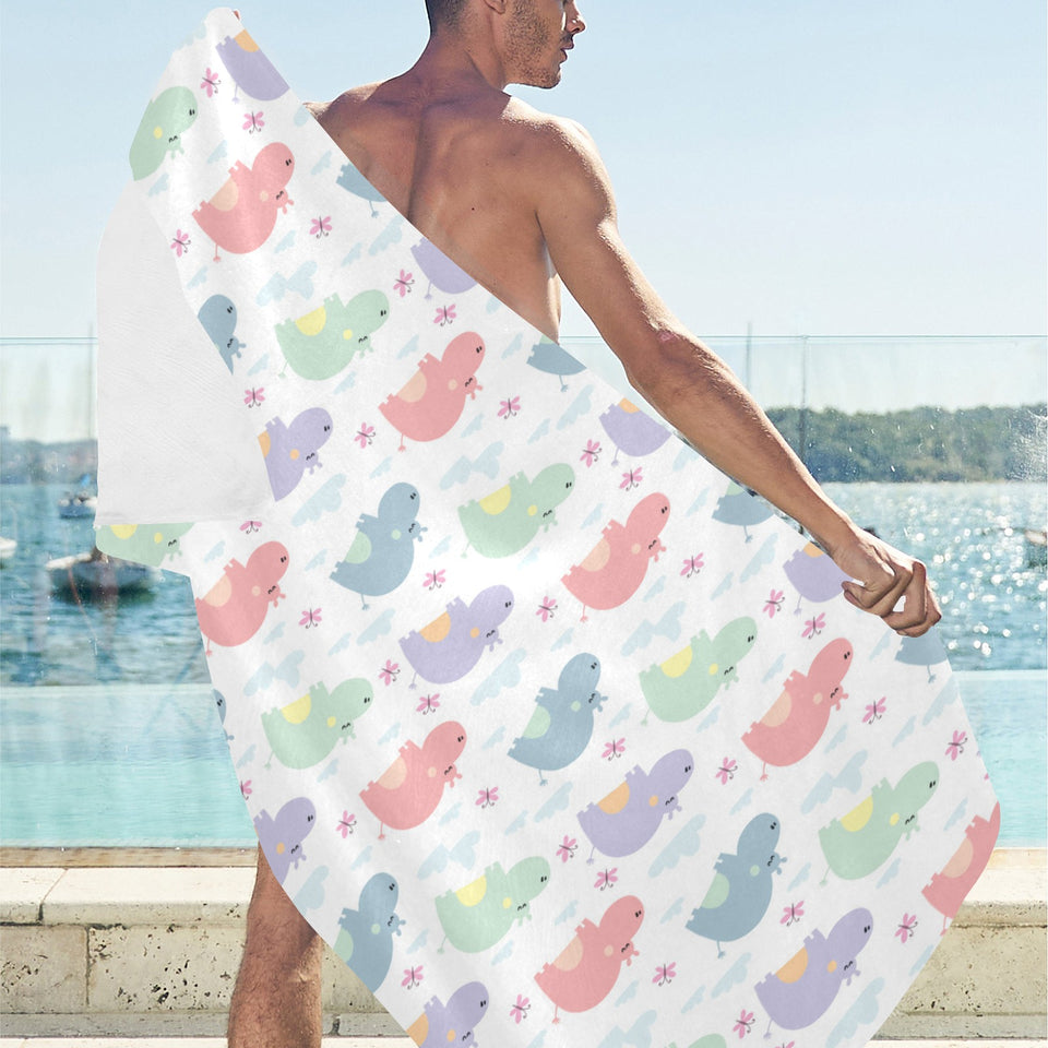 Hippopotamus Pattern Print Design 03 Beach Towel