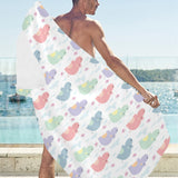 Hippopotamus Pattern Print Design 03 Beach Towel