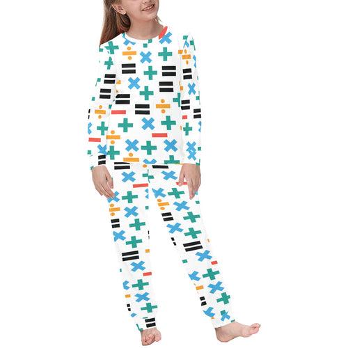 Math Pattern Print Design 05 Kids' Boys' Girls' All Over Print Pajama Set