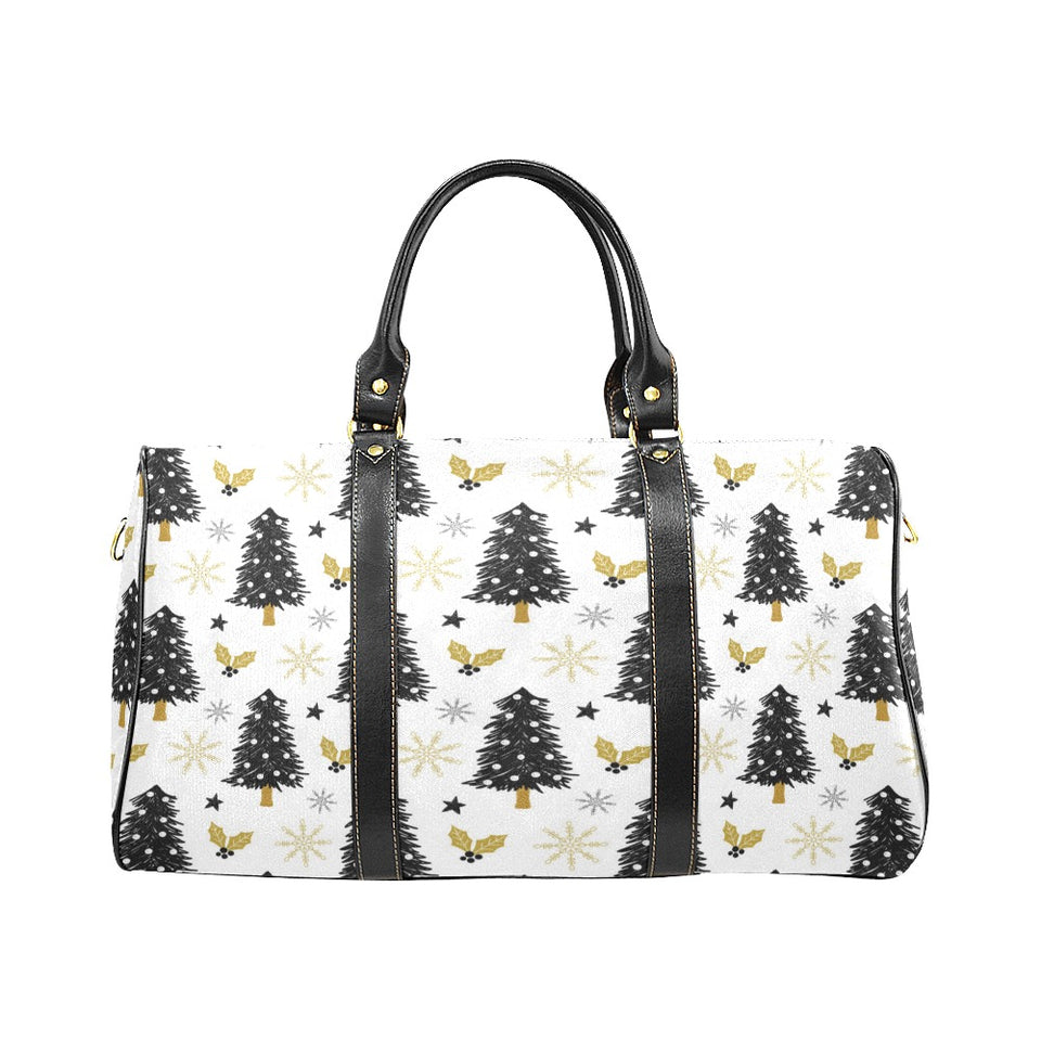 Christmas tree holly snow star pattern Travel Bag