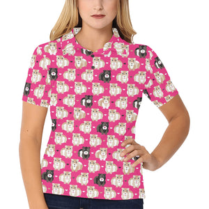 Guinea Pig Pattern Print Design 01 Women's All Over Print Polo Shirt
