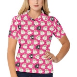 Guinea Pig Pattern Print Design 01 Women's All Over Print Polo Shirt