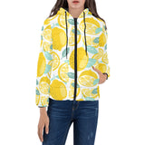 lemon design pattern Women's Padded Hooded Jacket
