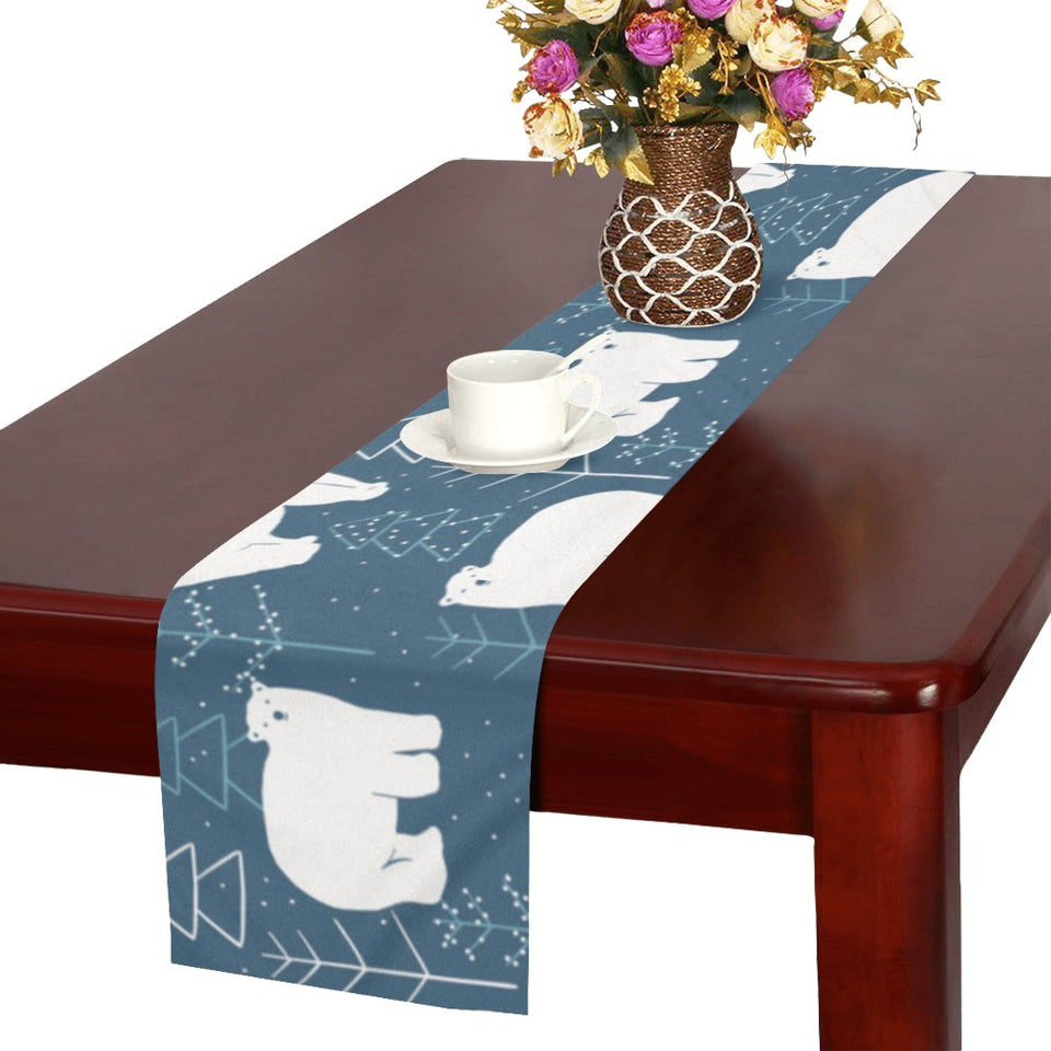 polar bear mother her child pattern Table Runner