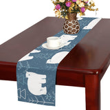 polar bear mother her child pattern Table Runner
