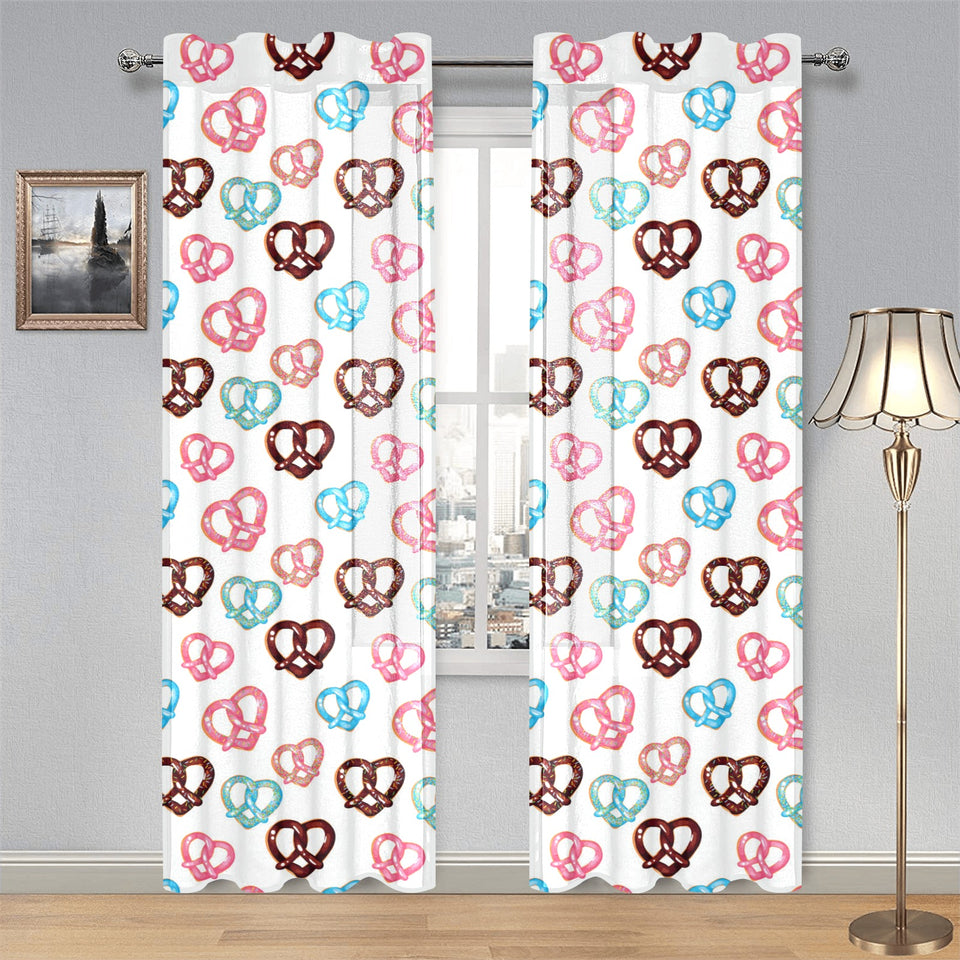 Pretzels Pattern Print Design 04 Gauze Curtain
