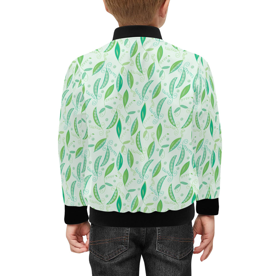 Green Peas Pattern Print Design 01 Kids' Boys' Girls' Bomber Jacket