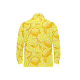 lemon pattern Men's Long Sleeve Polo Shirt