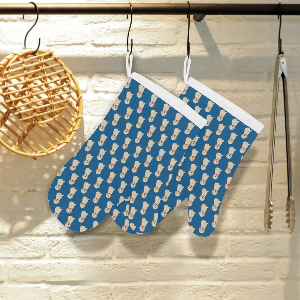 Golden Retriever Pattern Print Design 03 Heat Resistant Oven Mitts