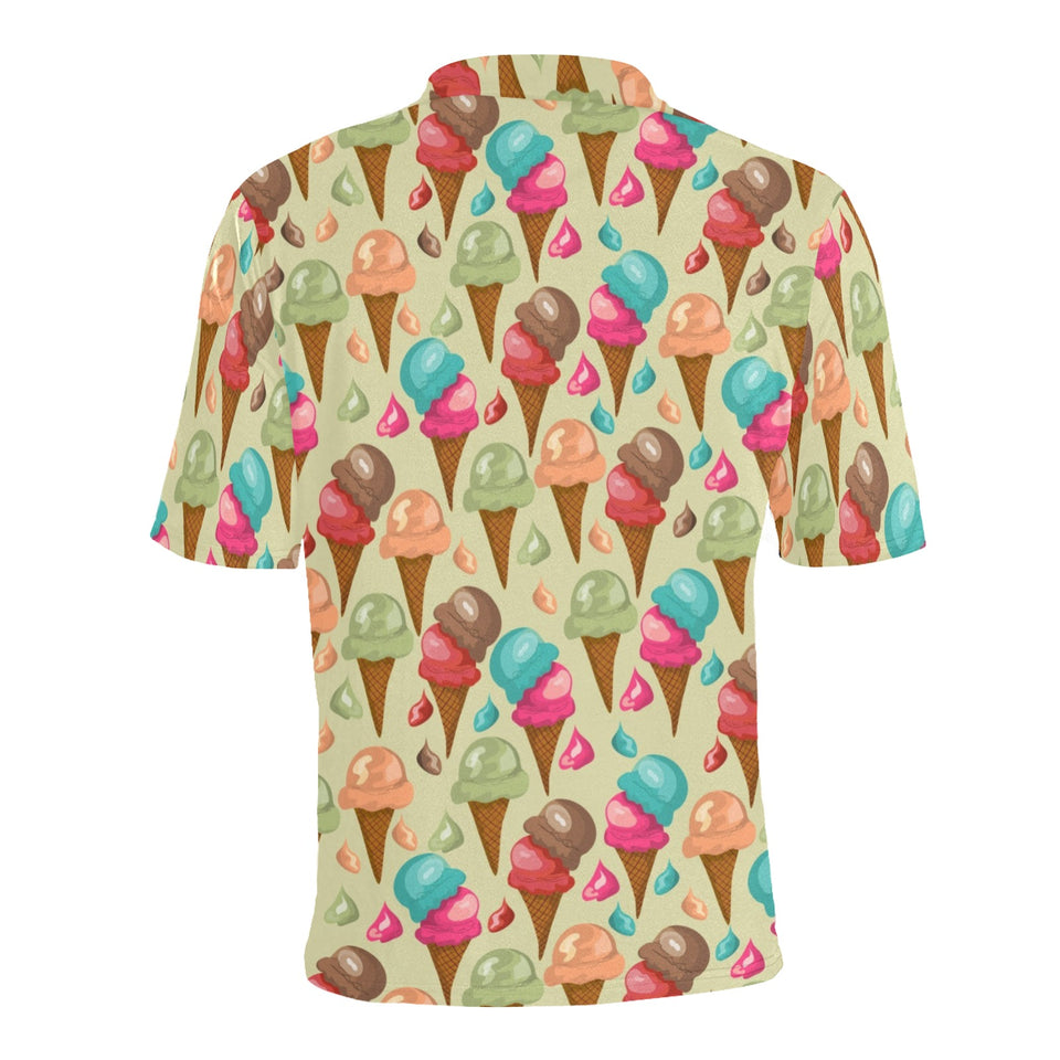 Colorful ice cream pattern Men's All Over Print Polo Shirt