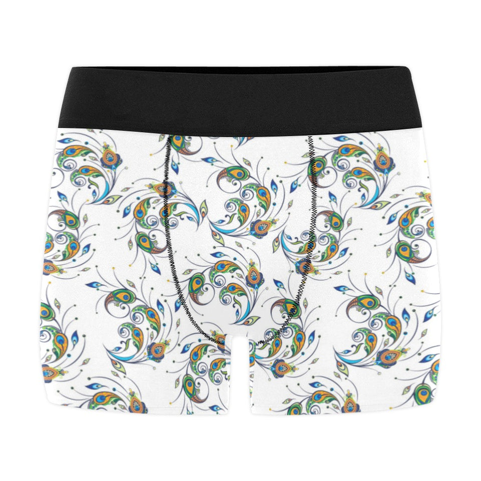 Peacock feather pattern Men's All Over Print Boxer Briefs Men's Underwear