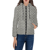 Coffee bean abstract modern pattern Women's Padded Hooded Jacket