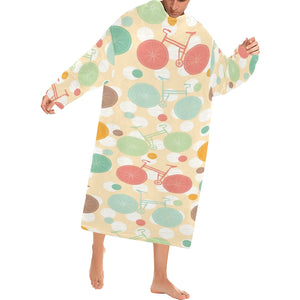 Bicycle Pattern Print Design 01 Blanket Robe with Sleeves