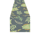 Cute owls leaves pattern Table Runner
