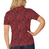 Rose Pattern Print Design 03 Women's All Over Print Polo Shirt