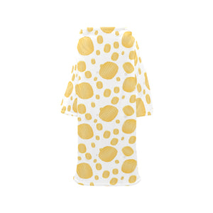 Potato Chips Pattern Print Design 03 Blanket Robe with Sleeves