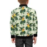 Beautiful parrot palm leaves pattern Kids' Boys' Girls' Bomber Jacket