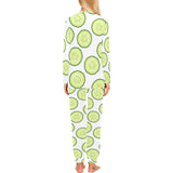 Cucumber slices pattern Women's All Over Print Pajama Set