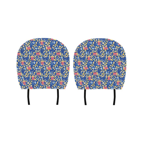 Popcorn Pattern Print Design 01 Car Headrest Cover