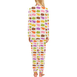 Hippopotamus Pattern Print Design 01 Women's All Over Print Pajama Set
