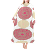 Circle indian pattern Blanket Robe with Sleeves