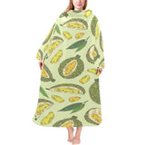 Durian leaves pattern background Blanket Robe with Sleeves